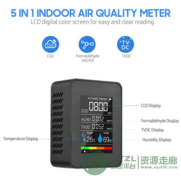 工厂直供现货CO2检测室内温湿度空气质量日规二氧化碳检测仪私