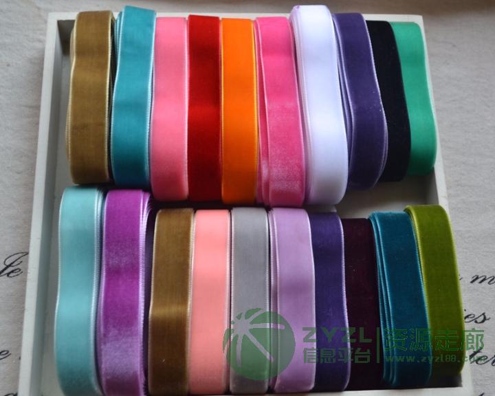 厂家直销单面彩带丝带绒带织带天鹅绒植绒带1-5厘米宽DIY服