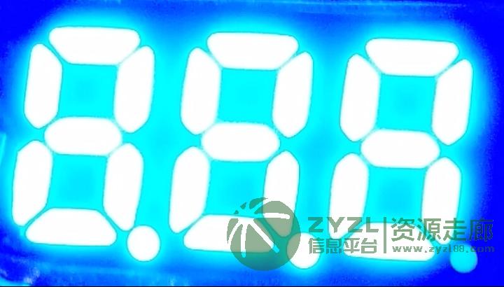 车充数码管全蓝色