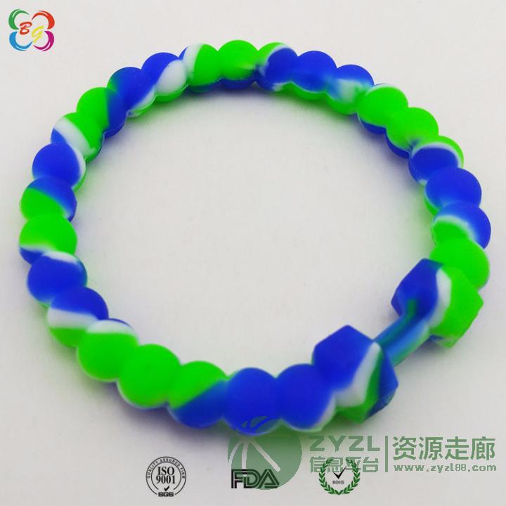欧美风范哑铃硅胶手环,健身系列硅胶珠子手环有现模