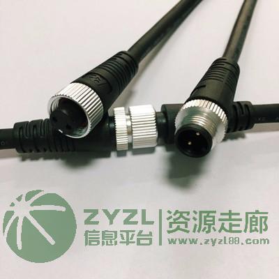 M12防水公母接头 4芯 8芯汽车新能源防水连接器 3芯电流
