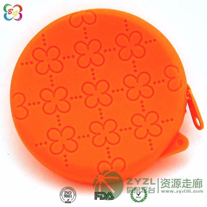 广州博高硅胶钱包厂家,圆形压花硅胶零钱包 多色任选 有现模
