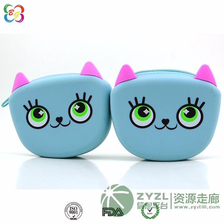 东莞硅胶钱包厂家供应小清新猫咪零钱包