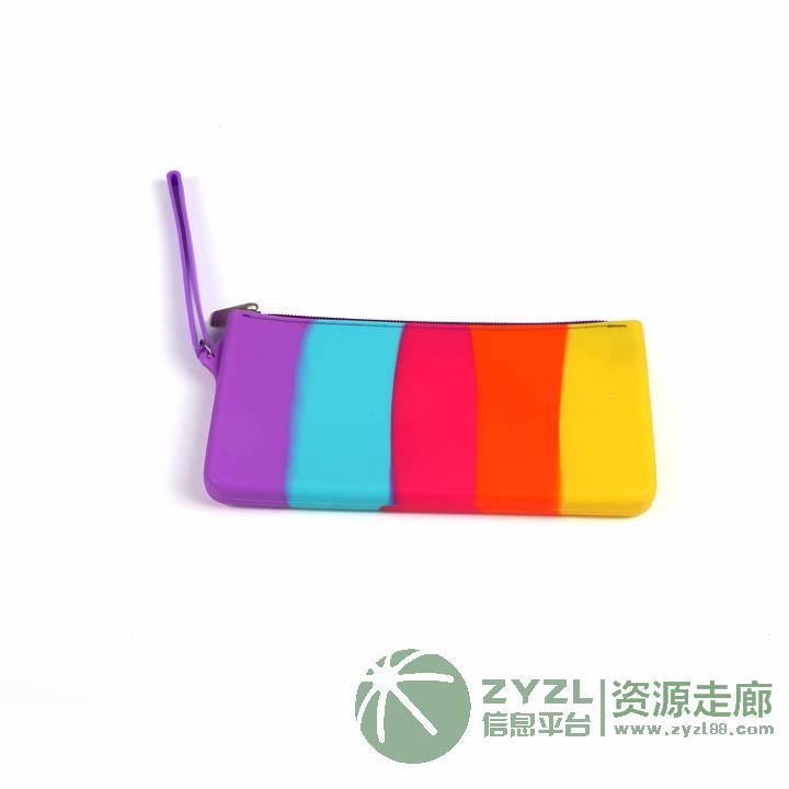 大容量硅胶文具收纳袋,简约纯色圆珠拉链包,学生笔袋
