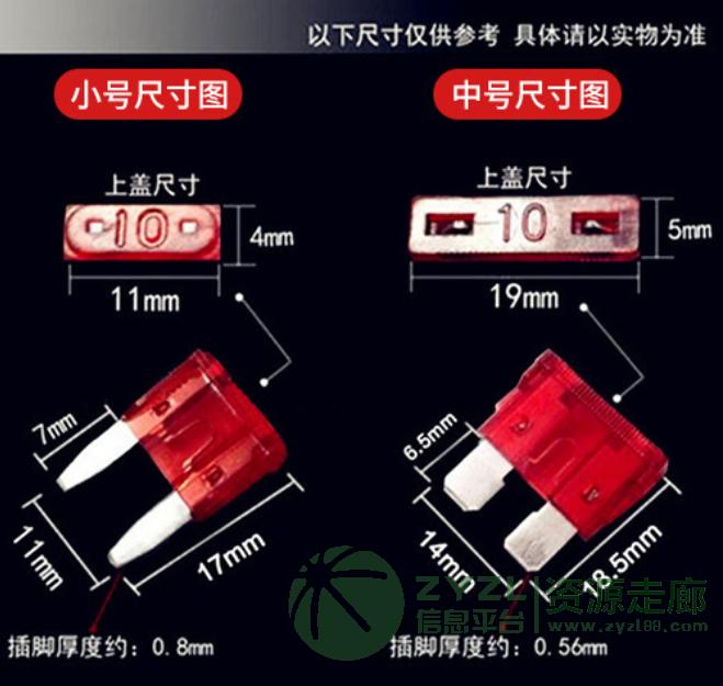 汽车保险丝插片各种规格 大、中、小、迷你