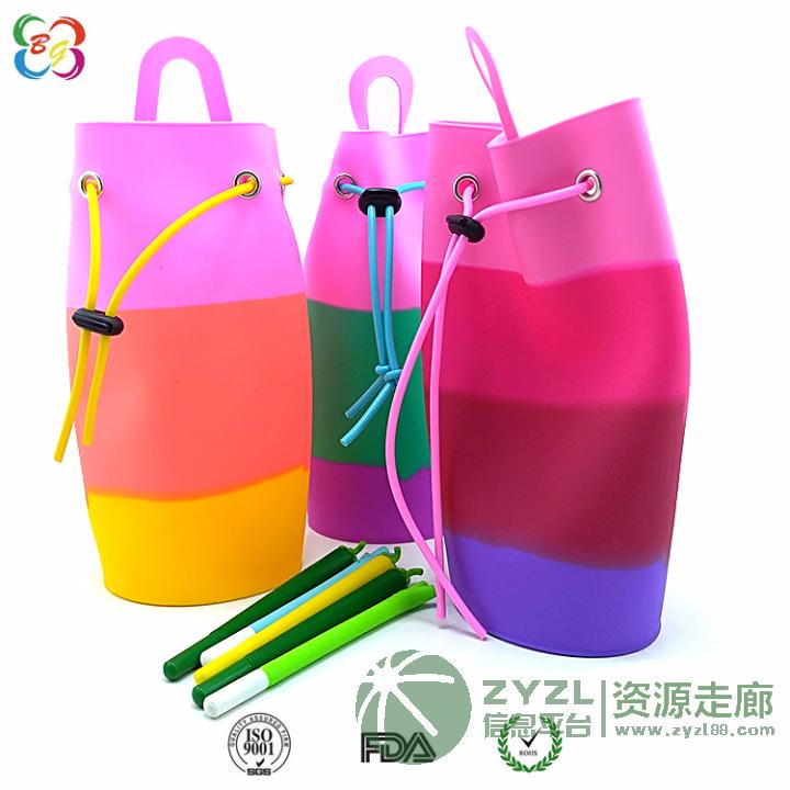 抽绳笔袋 圆筒小背包,大容量小清新学生笔袋 三色 款式任选